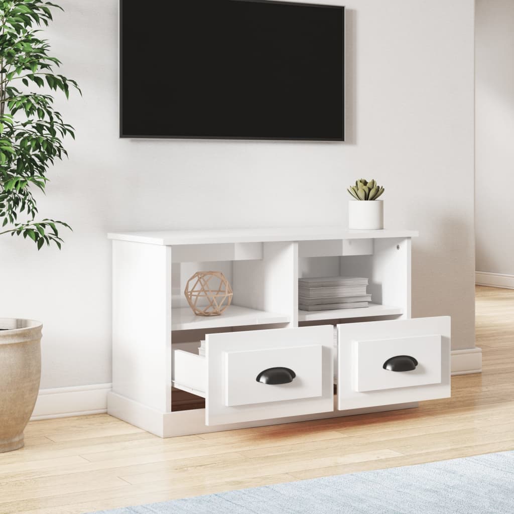 NNEVL TV Cabinet High Gloss White 80x35x50 cm Engineered Wood-2