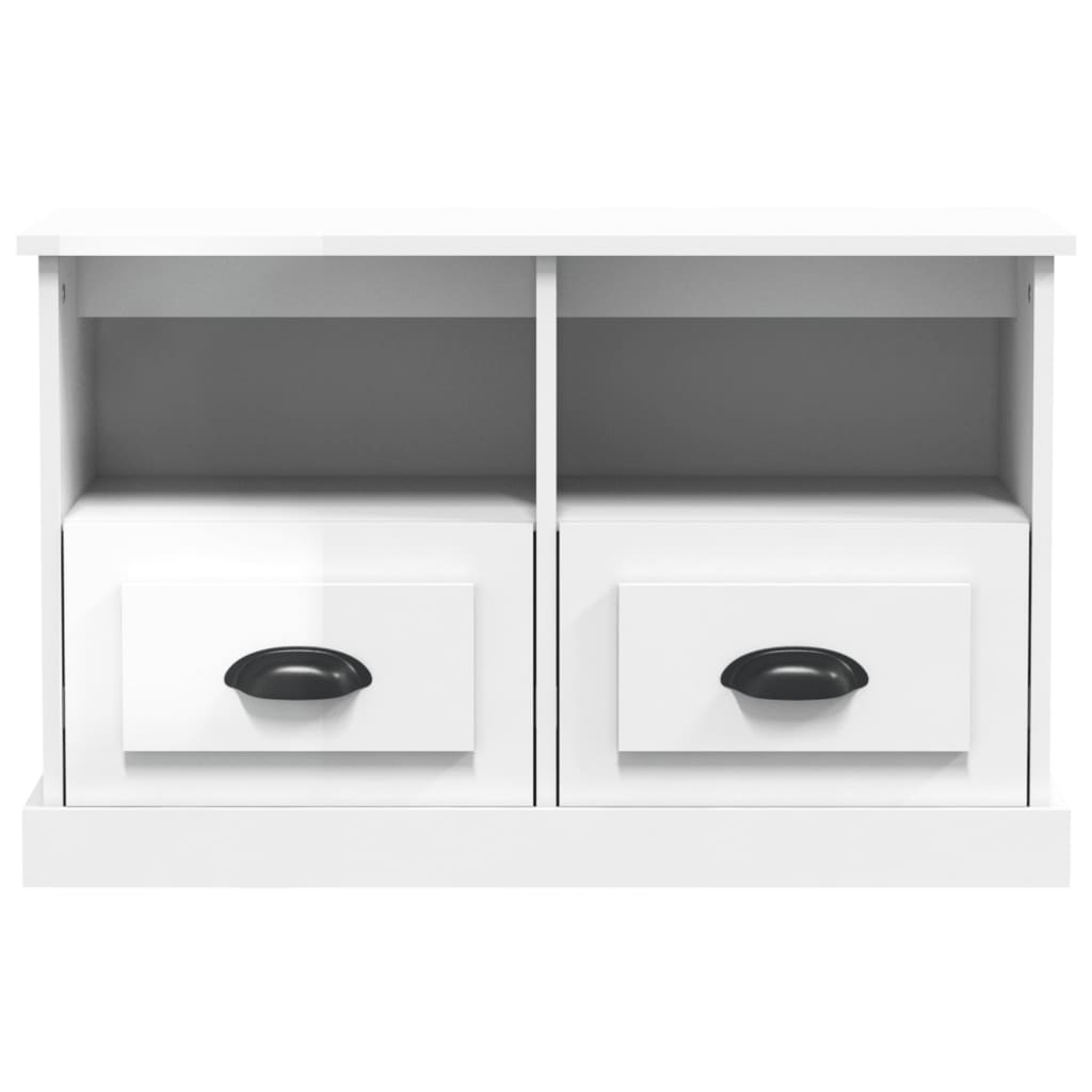 NNEVL TV Cabinet High Gloss White 80x35x50 cm Engineered Wood-4
