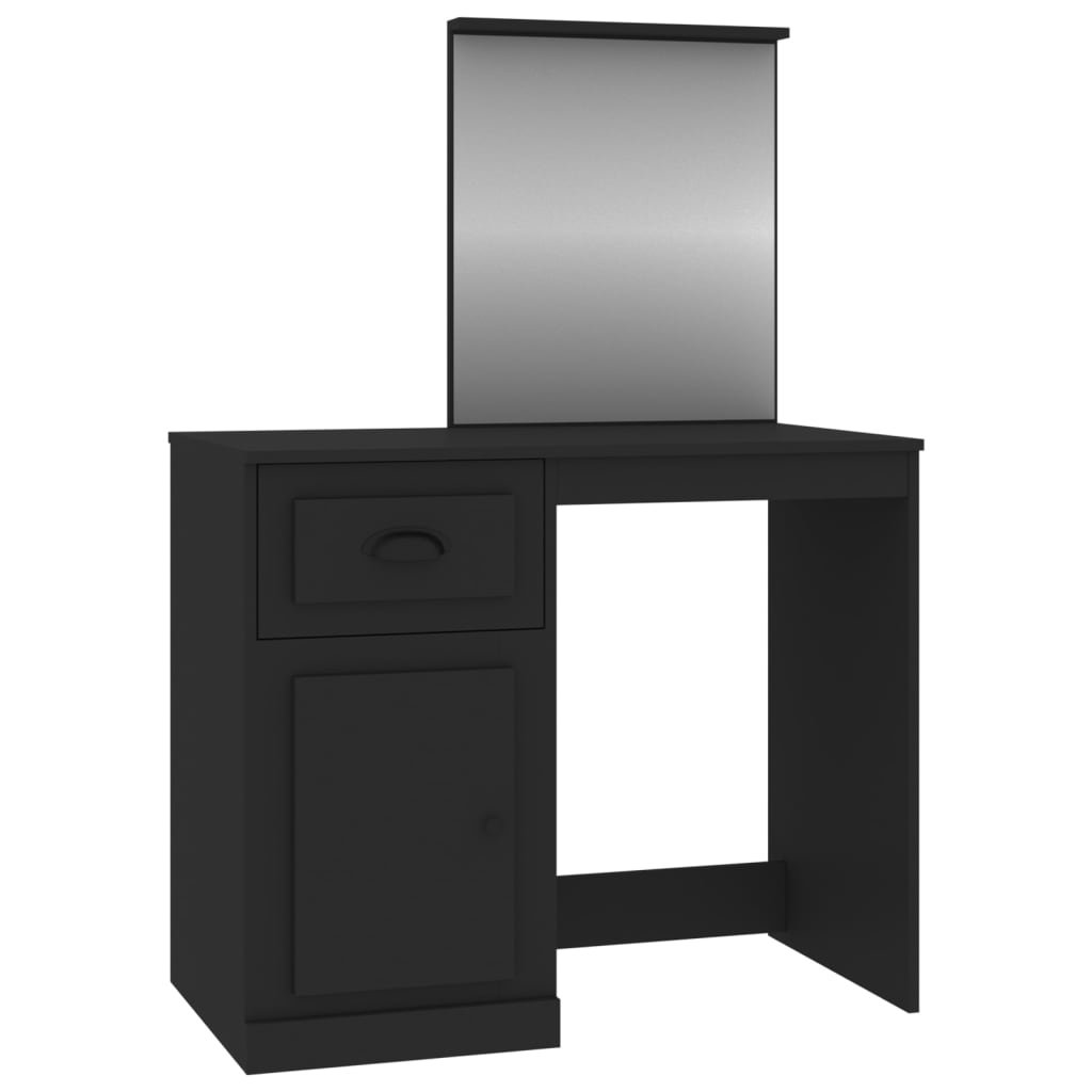 NNEVL Dressing Table with Mirror Black 90x50x132.5 cm Engineered Wood-1