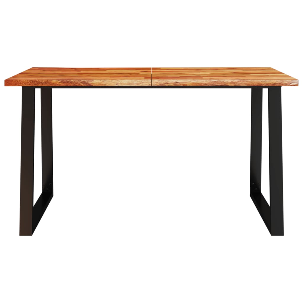 NNEVL Dining Table with Live Edge 140x80x75 cm Solid Wood Acacia-3