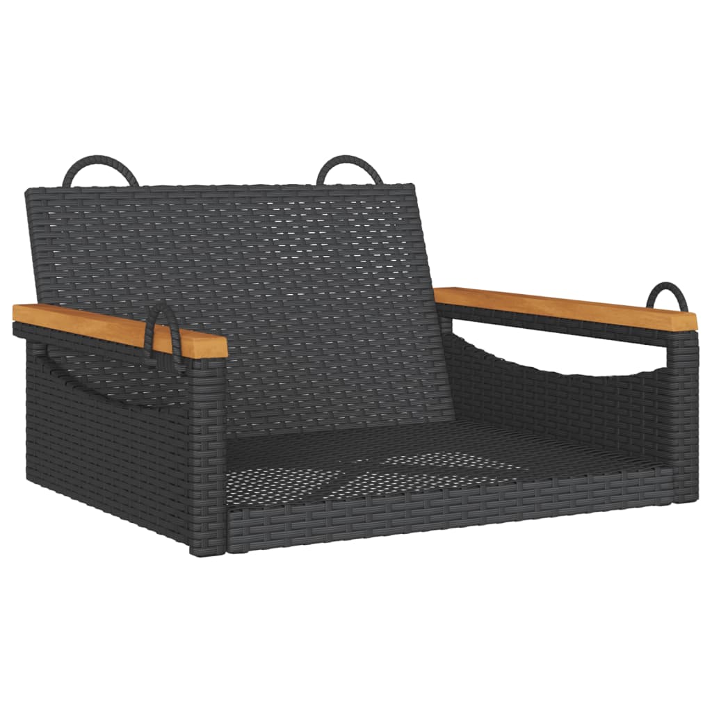 NNEVL Swing Bench Black 63x62x40 cm Poly Rattan-1
