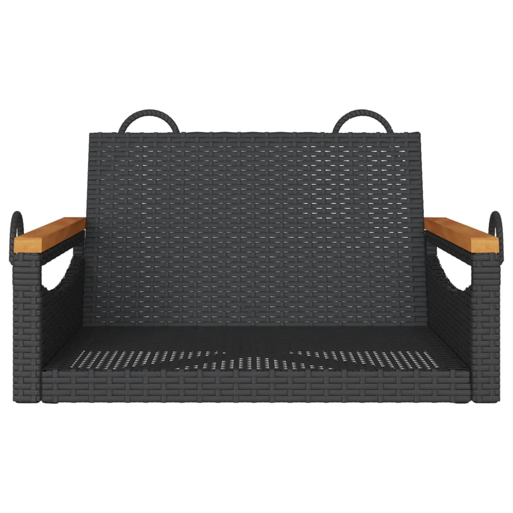 NNEVL Swing Bench Black 63x62x40 cm Poly Rattan-3