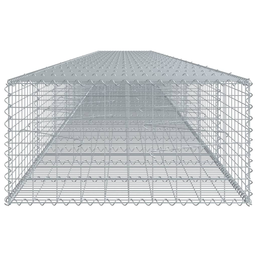 NNEVL Gabion Basket with Cover 1100x100x50 cm Galvanised Iron-3
