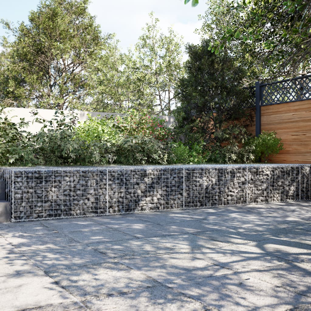 NNEVL Gabion Basket with Cover 1100x100x50 cm Galvanised Iron-0