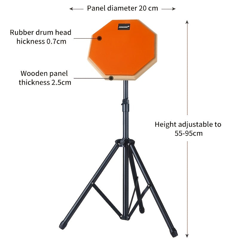 NNETM 8-Inch Wooden Drum Practice Pad Set-1