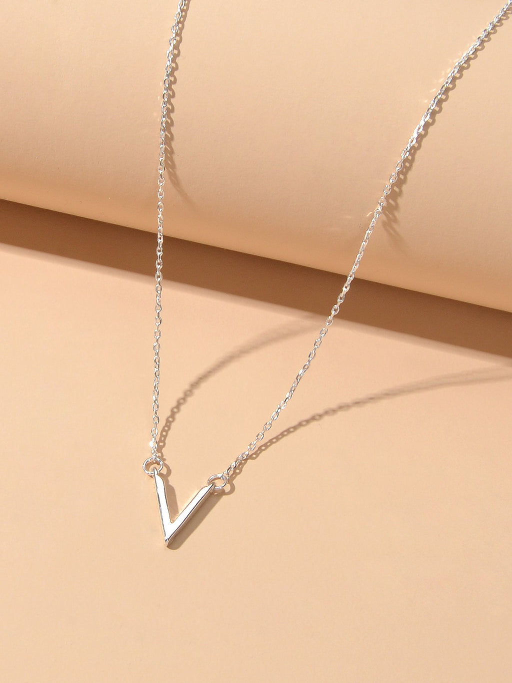 Initial V Pendant Necklace Victory Geometric Choker Boho Chain Lover Jewellery-4