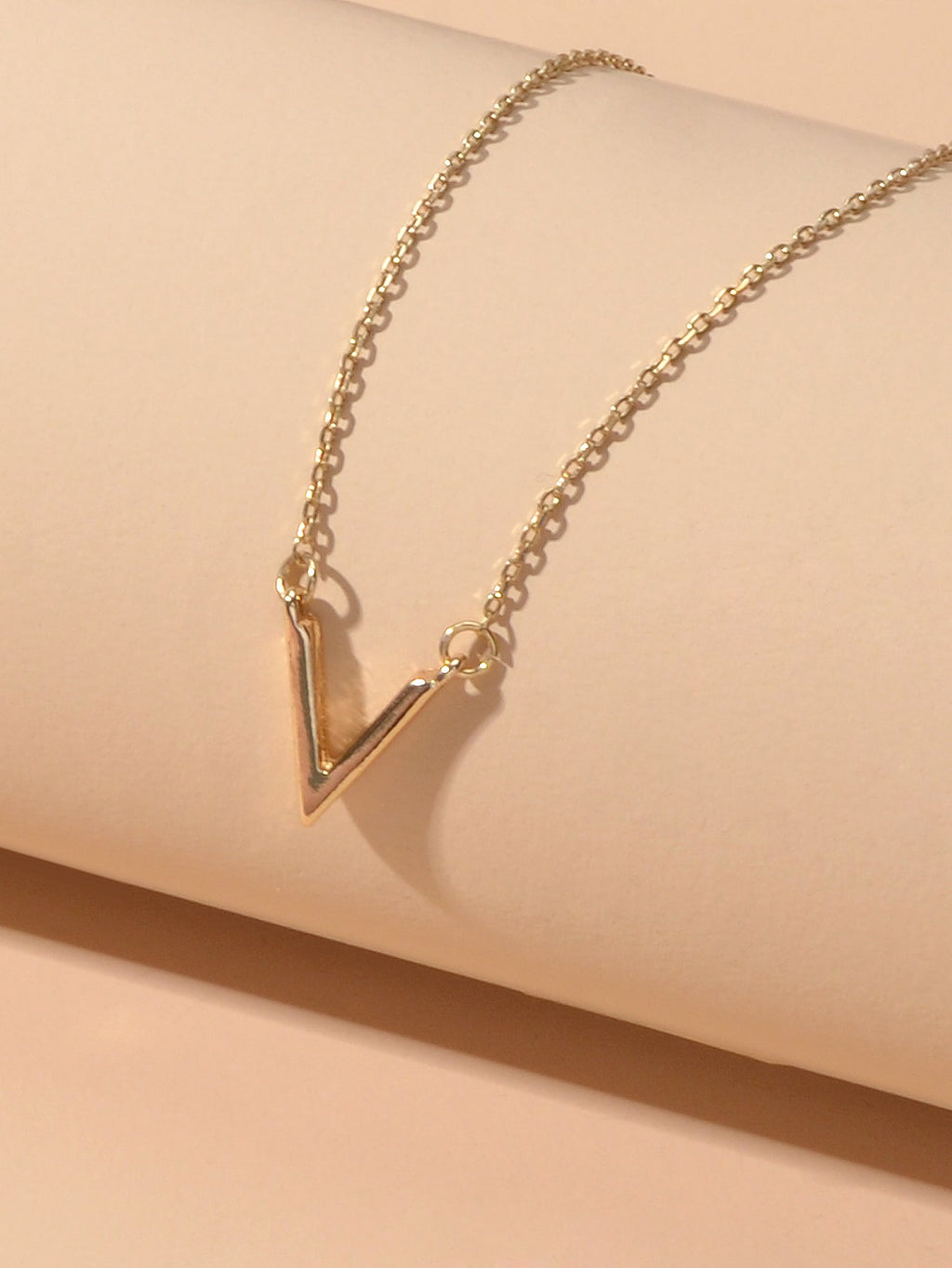 Initial V Pendant Necklace Victory Geometric Choker Boho Chain Lover Jewellery-1