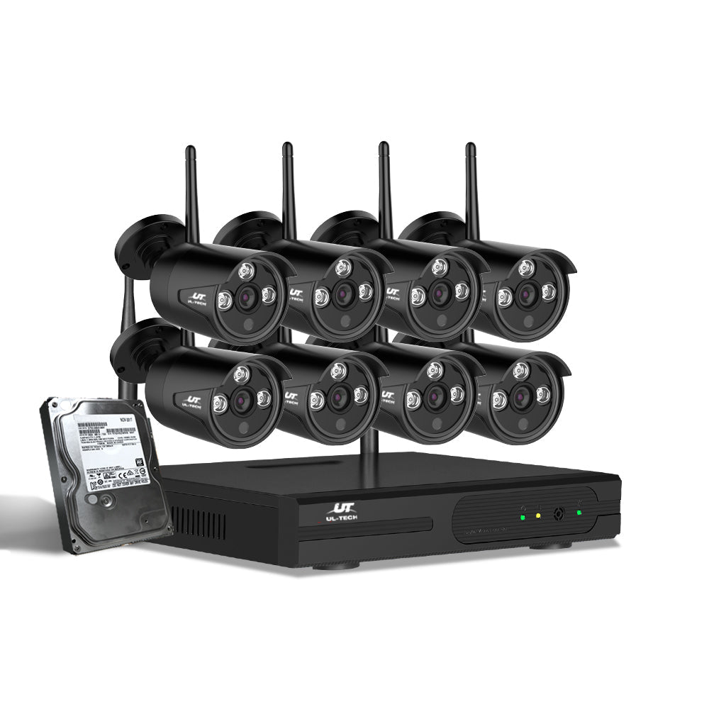 NNEDSZ -CCTV Wireless Security Camera System 8CH Home Outdoor WIFI 8 Bullet Cameras Kit 1TB-0