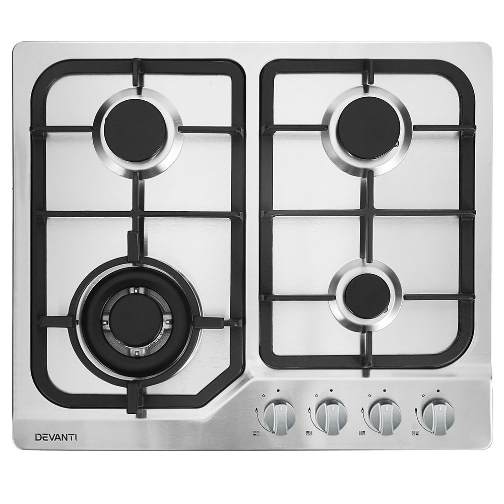 NNEDSZ Gas Cooktop 60cm Gas Stove Cooker 4 Burner Cook Top Konbs NG LPG Steel-0