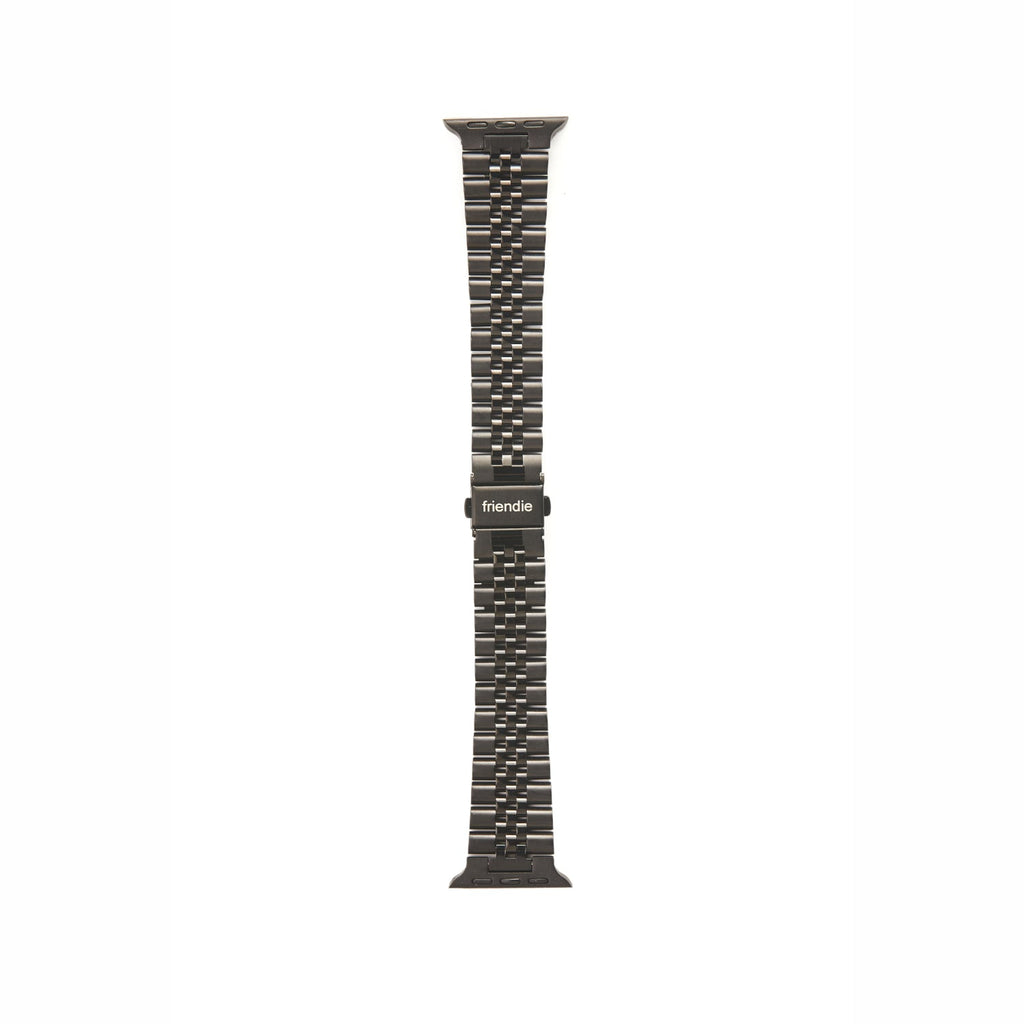 Stainless Steel Link Bracelet Band - The Perth in Black Small - Compatible with Apple Watch Size 38mm to 41mm-1