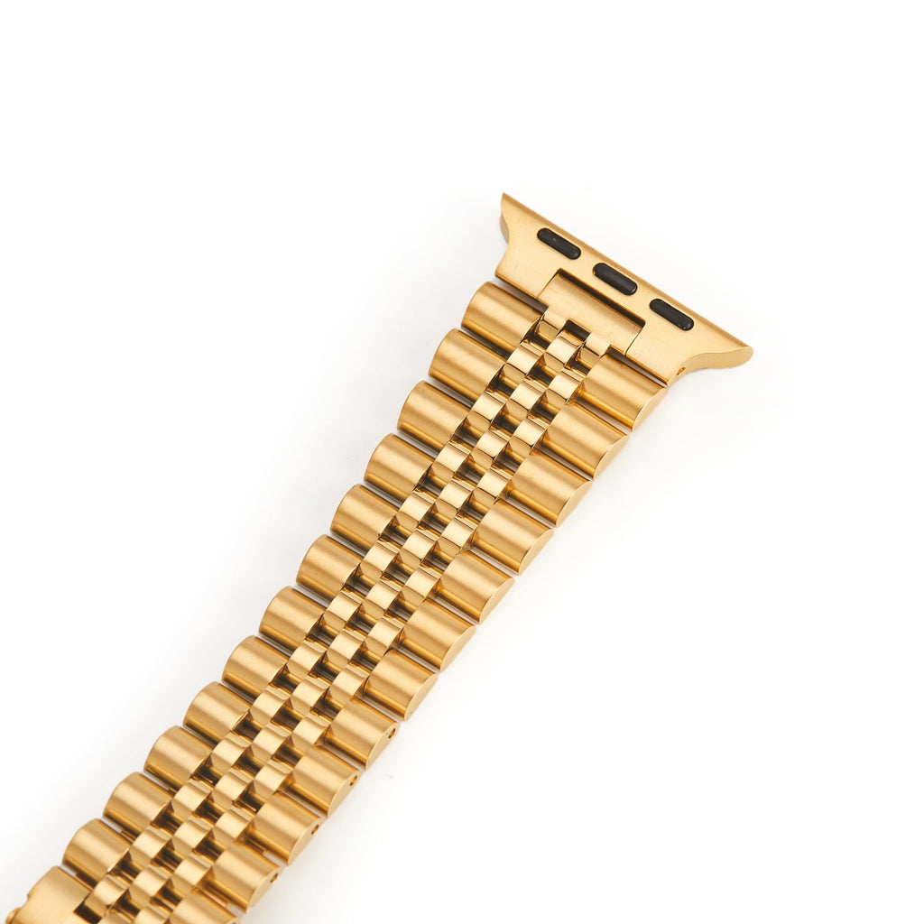 Stainless Steel Link Bracelet Band - The Perth in Gold Large - Compatible with Apple Watch Size 42mm to 45mm-2
