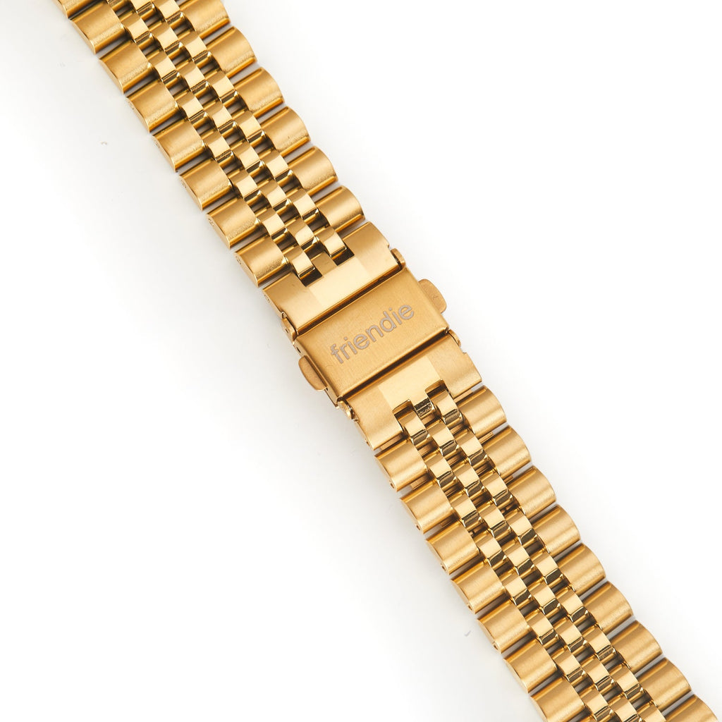 Stainless Steel Link Bracelet Band - The Perth in Gold Large - Compatible with Apple Watch Size 42mm to 45mm-3