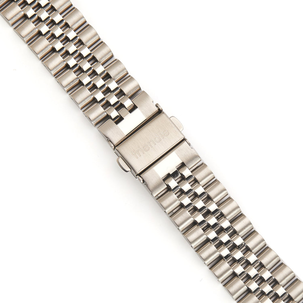Stainless Steel Link Bracelet Band - The Perth in Silver Large - Compatible with Apple Watch Size 42mm to 45mm-3