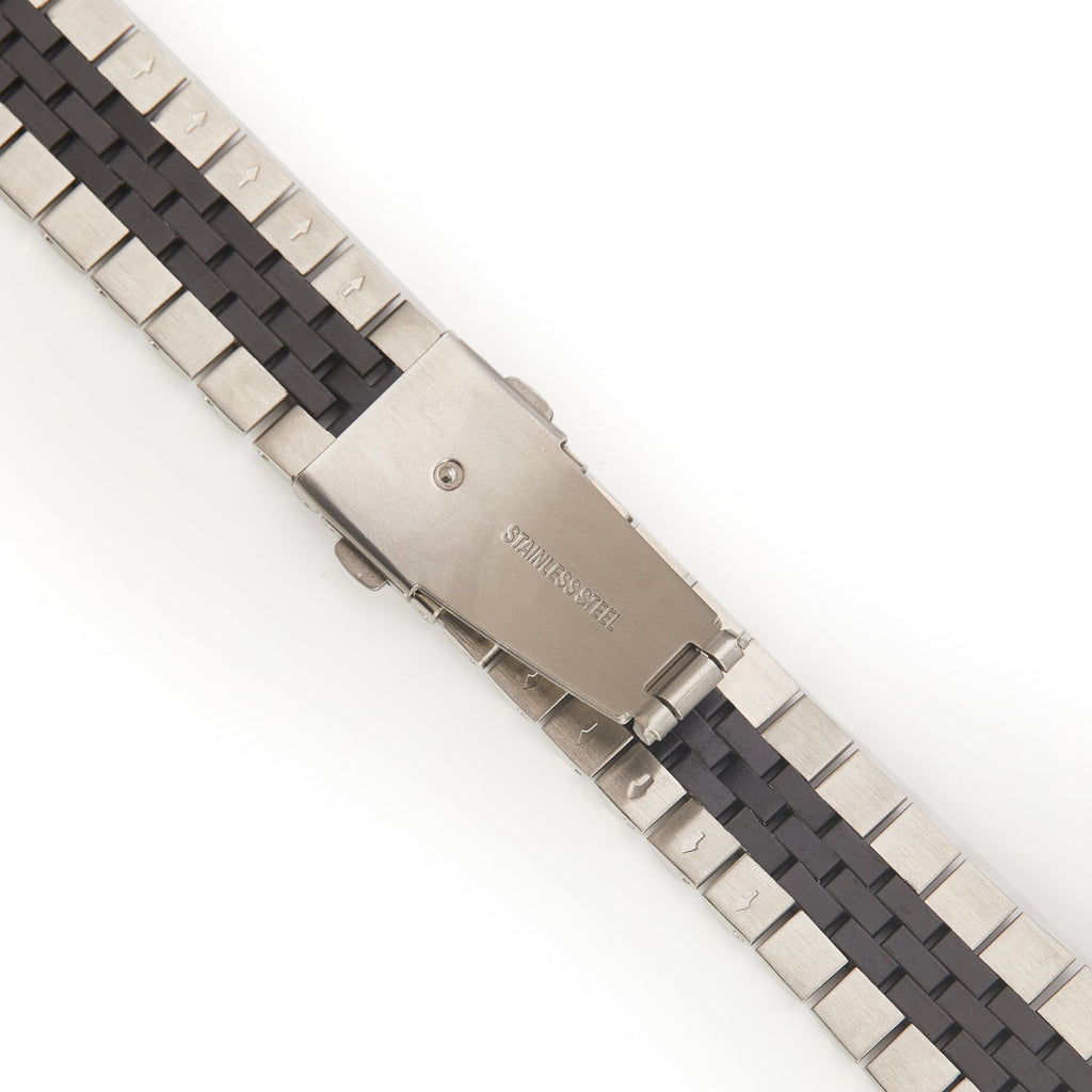 Stainless Steel Link Bracelet Band - The Perth in Silver and Black Small - Compatible with Apple Watch Size 38mm to 41mm-4