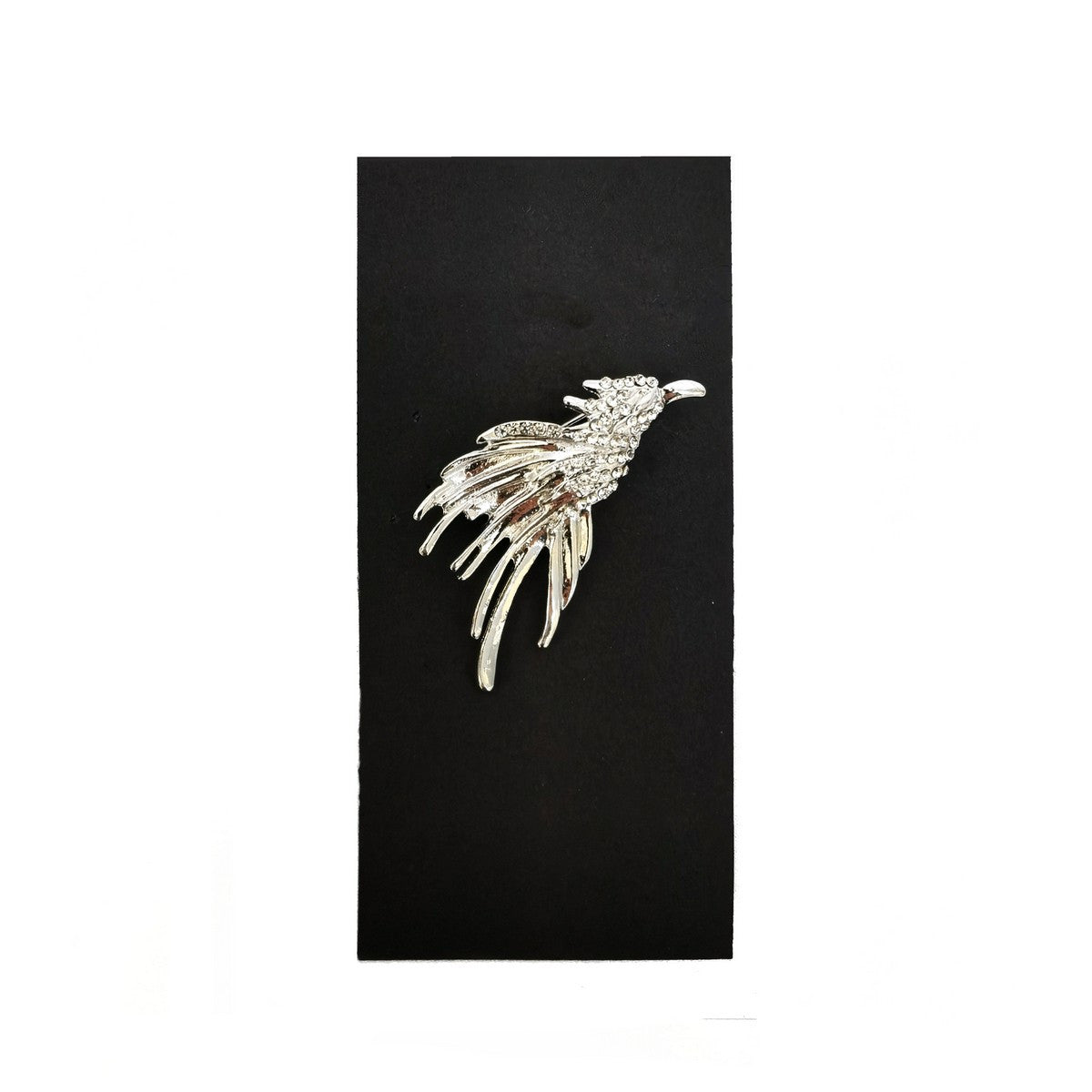 Silver Jewelled Phoenix Lapel Pin-0