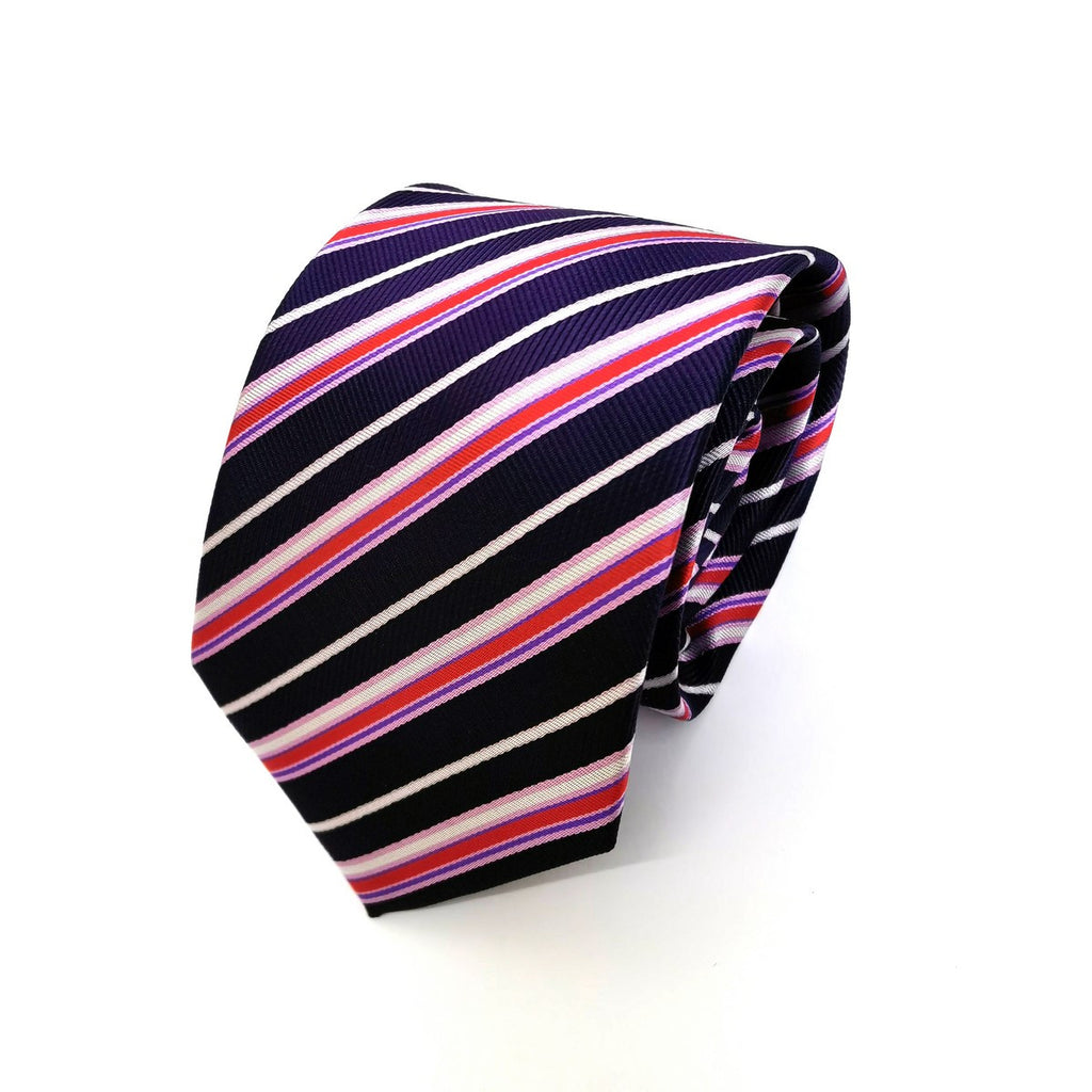 Purple Red Stripe Tie-0