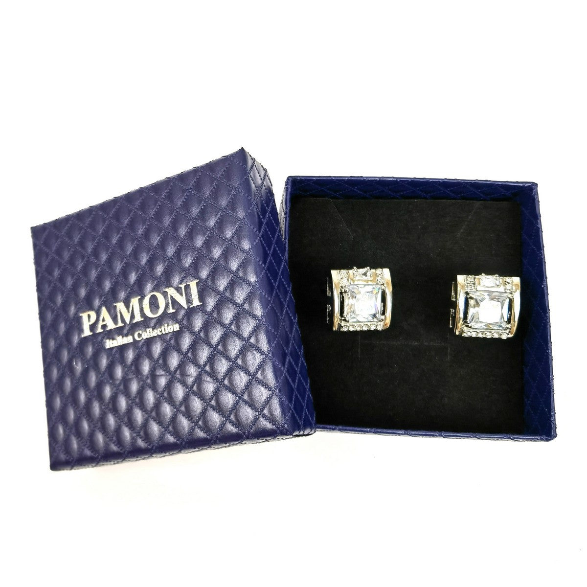 Silver Square Gemstone Cufflinks-1