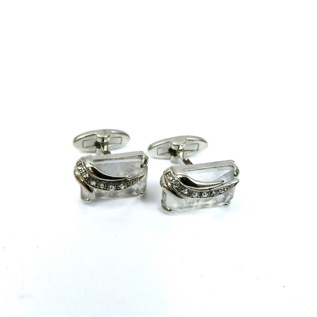 Silver Wing Design Rectangular Cufflinks-0