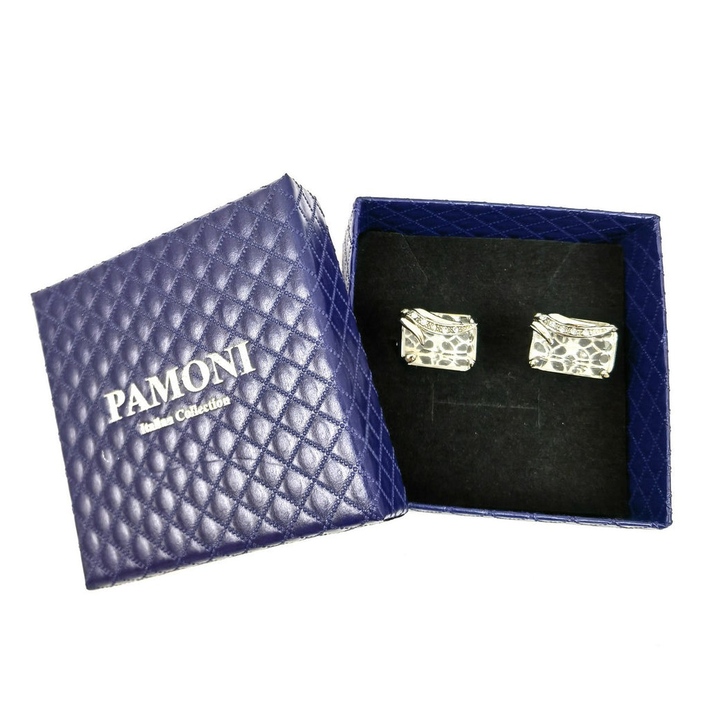 Silver Wing Design Rectangular Cufflinks-1