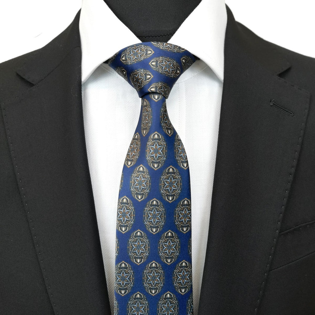 Navy Geometric Tie-1