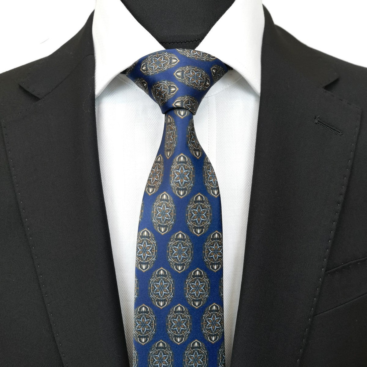 Navy Geometric Tie-1