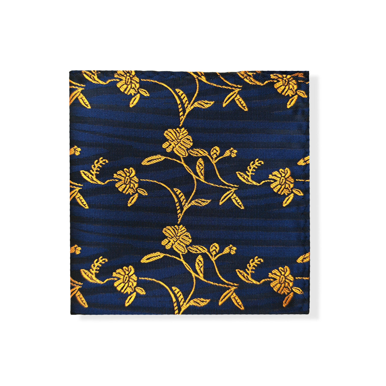 Navy Gold Floral Tie & Pocket Square Set-2