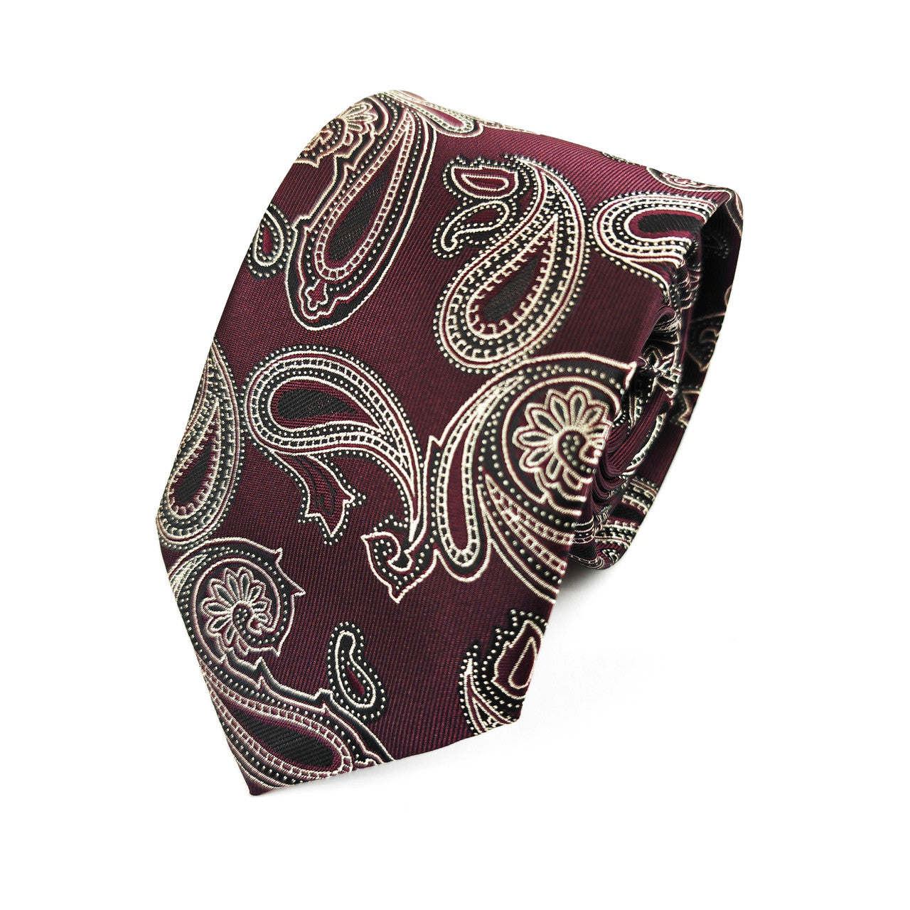 Purple Paisley Tie & Pocket Square Set-1