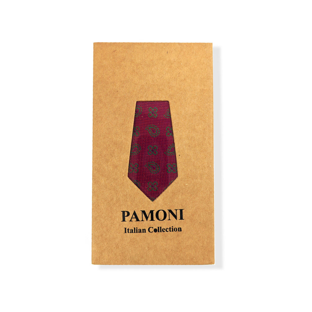 Magenta Geometric Tie & Pocket Square Set-0