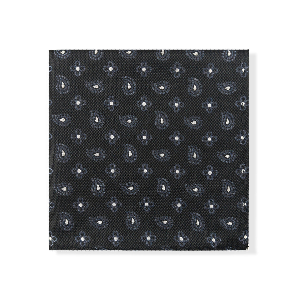Black Geometric Tie & Pocket Square Set-2