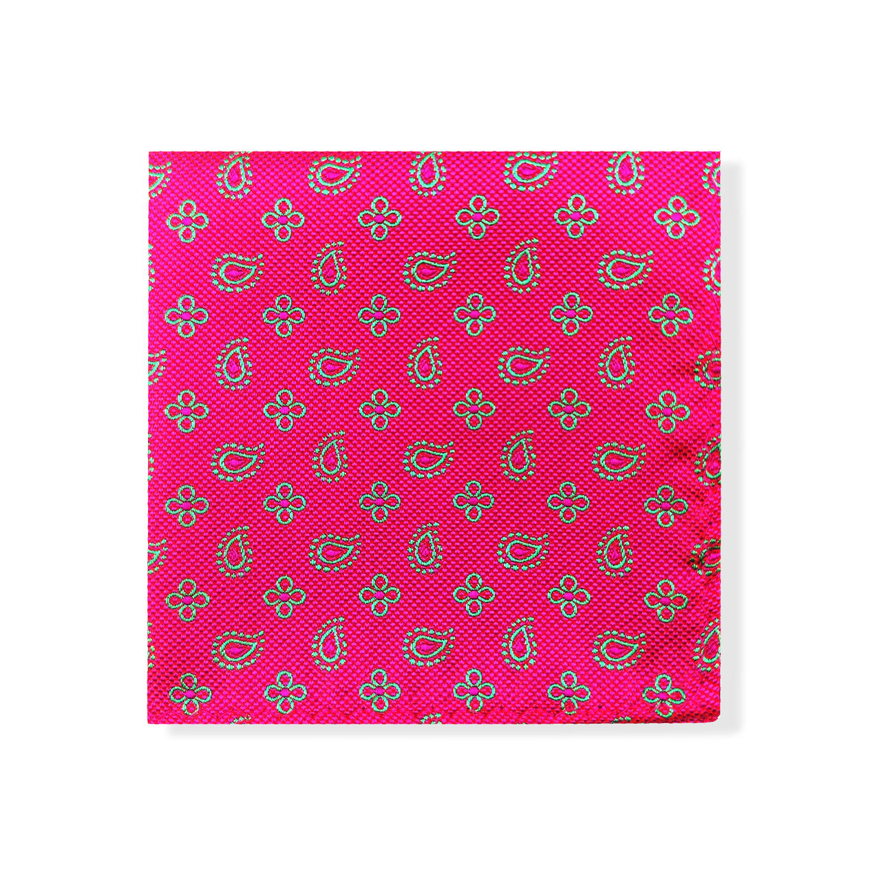 Magenta Geometric Tie & Pocket Square Set-2