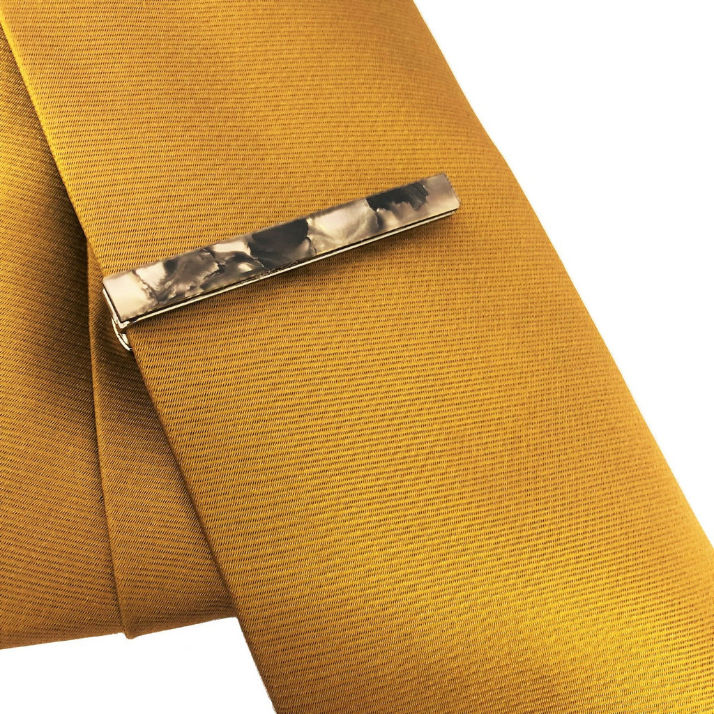 Brown Marble Effect Tie Clip-1