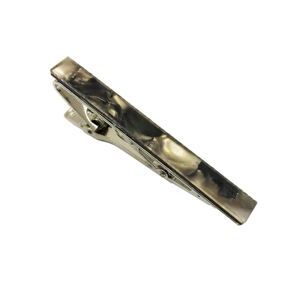 Brown Marble Effect Tie Clip-0