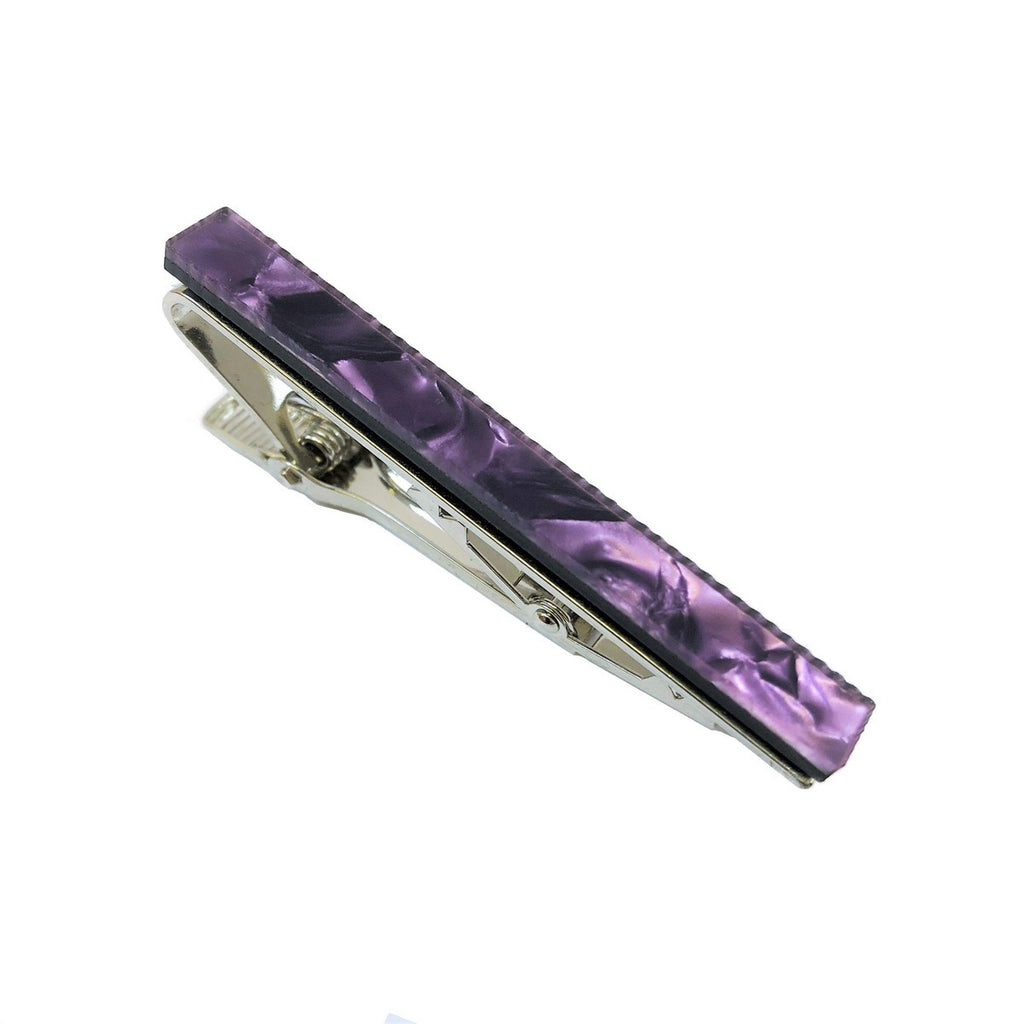 Purple Marble Effect Tie Clip-0