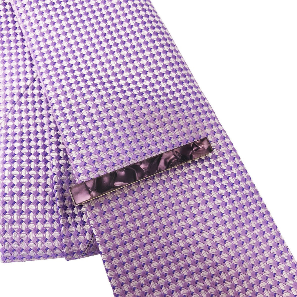 Purple Marble Effect Tie Clip-1