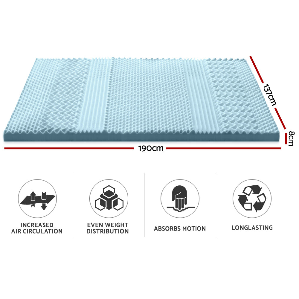 NNEDSZ Bedding Cool Gel 7-zone Memory Foam Mattress Topper w/Bamboo Cover 8cm - Double-1