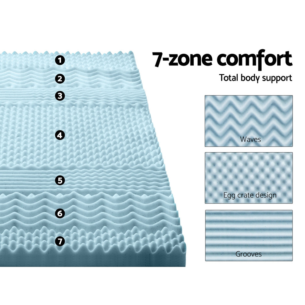 NNEDSZ Bedding Cool Gel 7-zone Memory Foam Mattress Topper w/Bamboo Cover 8cm - Double-4