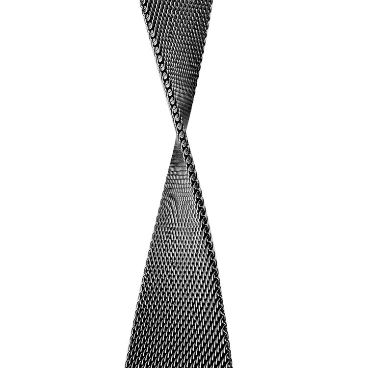 Stainless Steel Link Woven Mesh Infinite Loop Band - The Melbourne in Black Large - Compatible with Apple Watch Size 42mm to 45mm-2