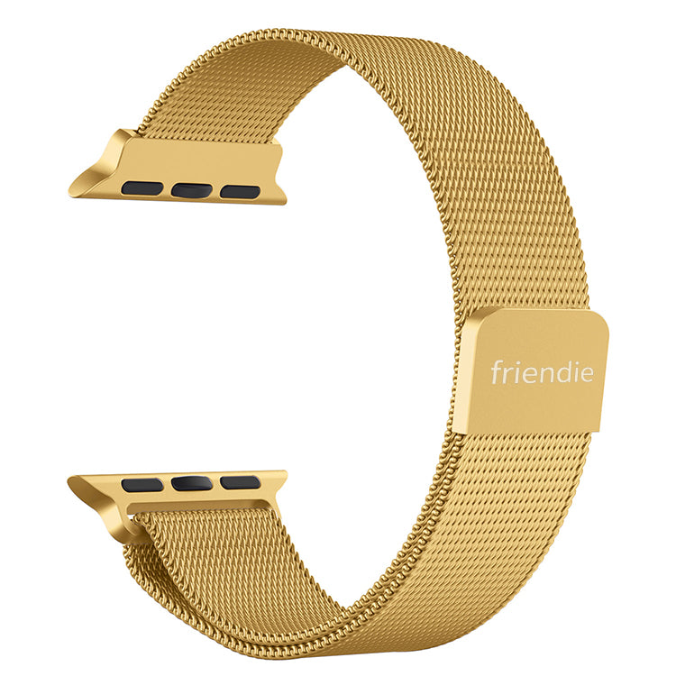 Stainless Steel Link Woven Mesh Infinite Loop Band - The Melbourne in Gold Large - Compatible with Apple Watch Size 42mm to 45mm-3