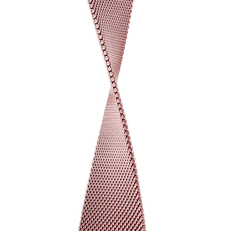 Stainless Steel Link Woven Mesh Infinite Loop Band - The Melbourne in Rose Gold Large - Compatible with Apple Watch Size 42mm to 45mm-1