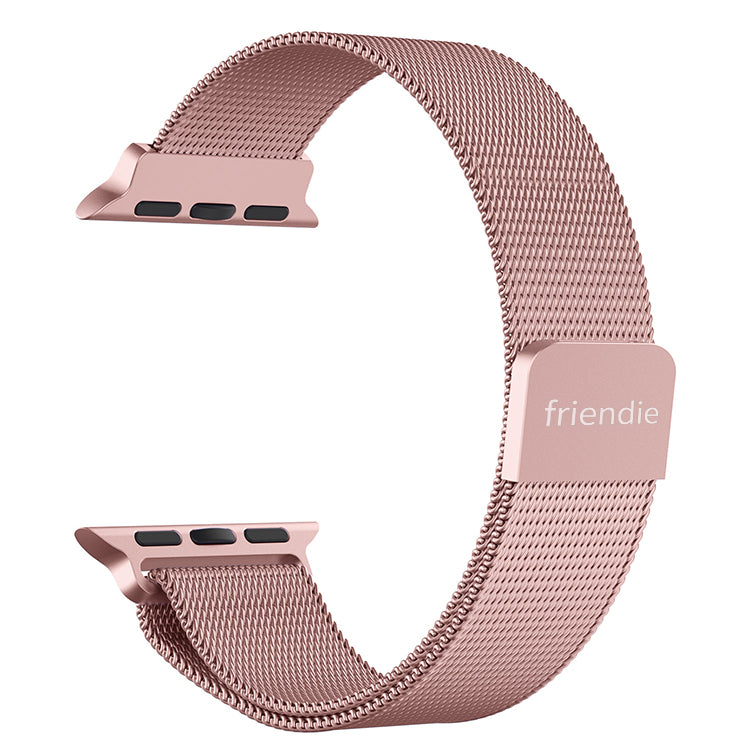 Stainless Steel Link Woven Mesh Infinite Loop Band - The Melbourne in Rose Gold Large - Compatible with Apple Watch Size 42mm to 45mm-3