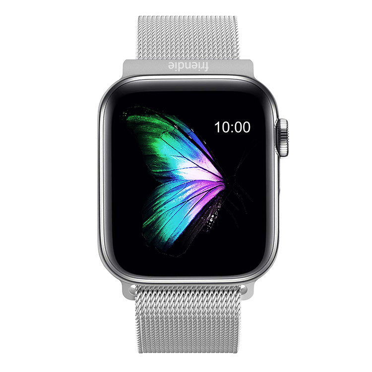 Stainless Steel Link Woven Mesh Infinite Loop Band - The Melbourne in Stainless Steel - Compatible with Apple Watch Size 38mm to 41mm-0