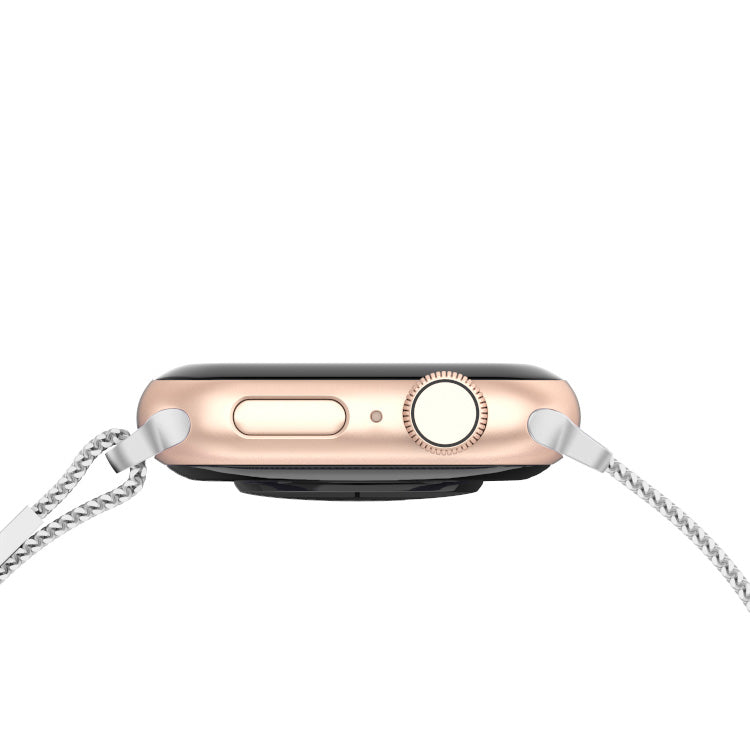 Stainless Steel Link Woven Mesh Infinite Loop Band - The Melbourne in Stainless Steel - Compatible with Apple Watch Size 38mm to 41mm-4