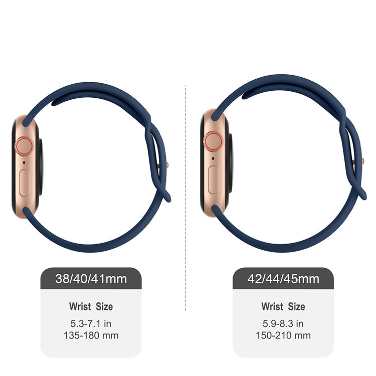 Silicone Sports Band Navy Blue with Gold Pin - The Noosa Small - Compatible with Apple Watch Size 38mm to 41mm-2