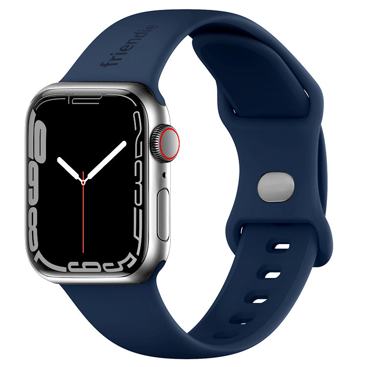 Silicone Sports Band Navy Blue with Silver Pin - The Noosa Small - Compatible with Apple Watch Size 38mm to 41mm-0