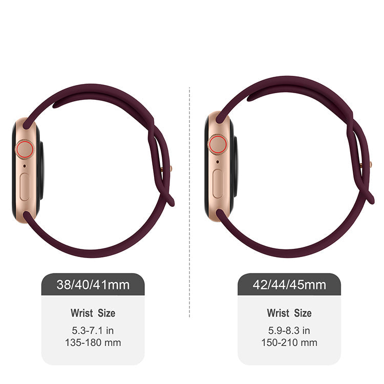 Silicone Sports Band Burgundy with Gold Pin - The Noosa Small - Compatible with Apple Watch Size 38mm to 41mm-2