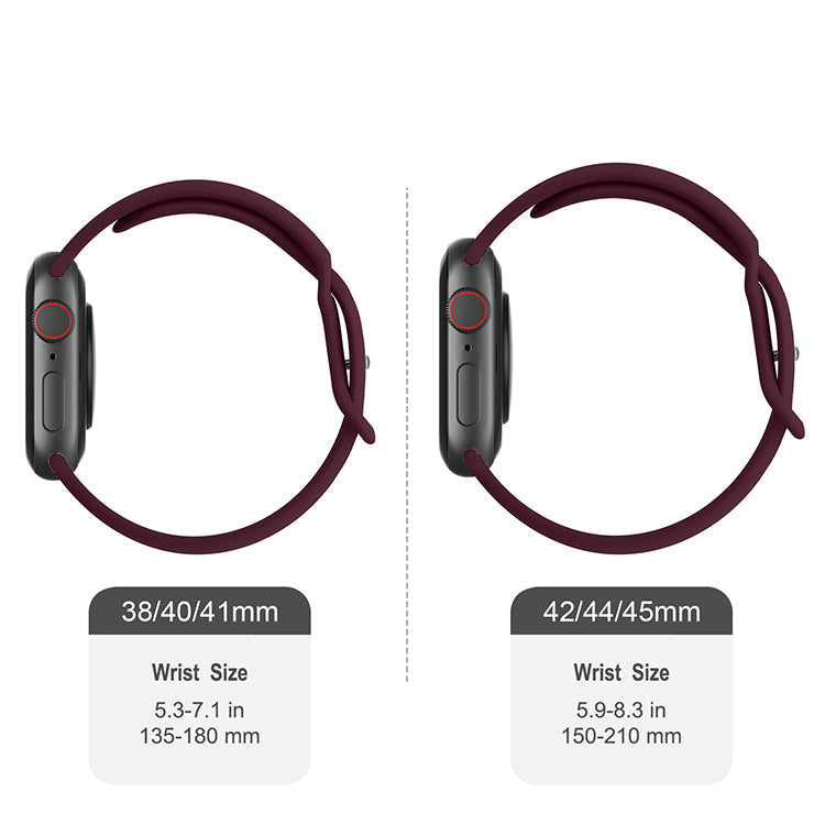 Silicone Sports Band Burgundy with Silver Pin - The Noosa Small - Compatible with Apple Watch Size 38mm to 41mm-2