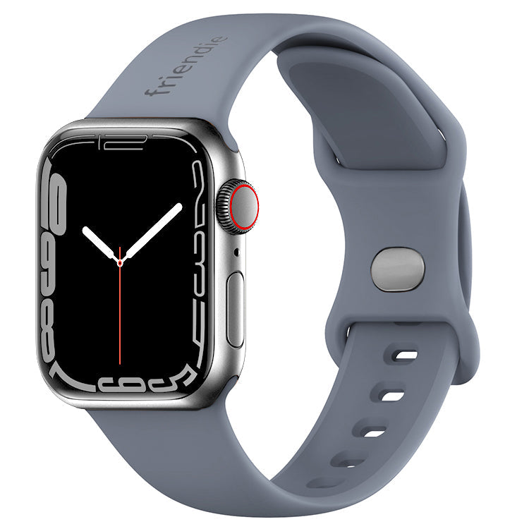 Silicone Sports Band Stardust Grey with Silver Pin - The Noosa - Compatible with Apple Watch Size 38mm to 41mm-0