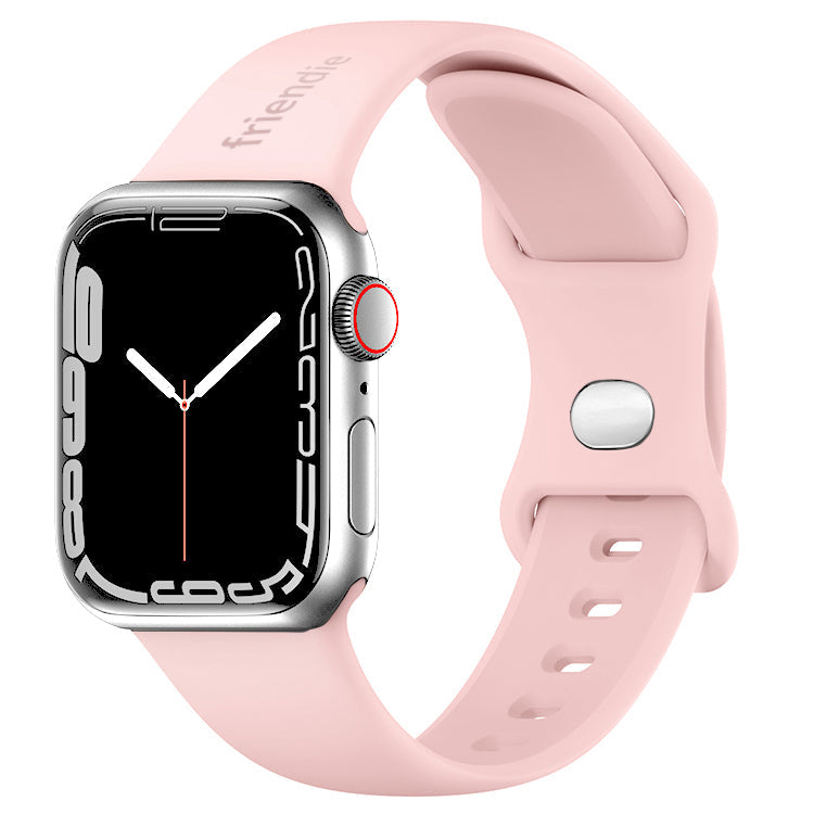 Silicone Sports Band Rose Gold with Silver Pin - The Noosa Small - Compatible with Apple Watch Size 38mm to 41mm-0