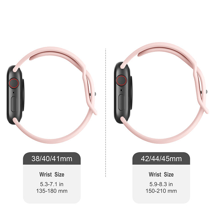 Silicone Sports Band Rose Gold with Silver Pin - The Noosa Small - Compatible with Apple Watch Size 38mm to 41mm-2