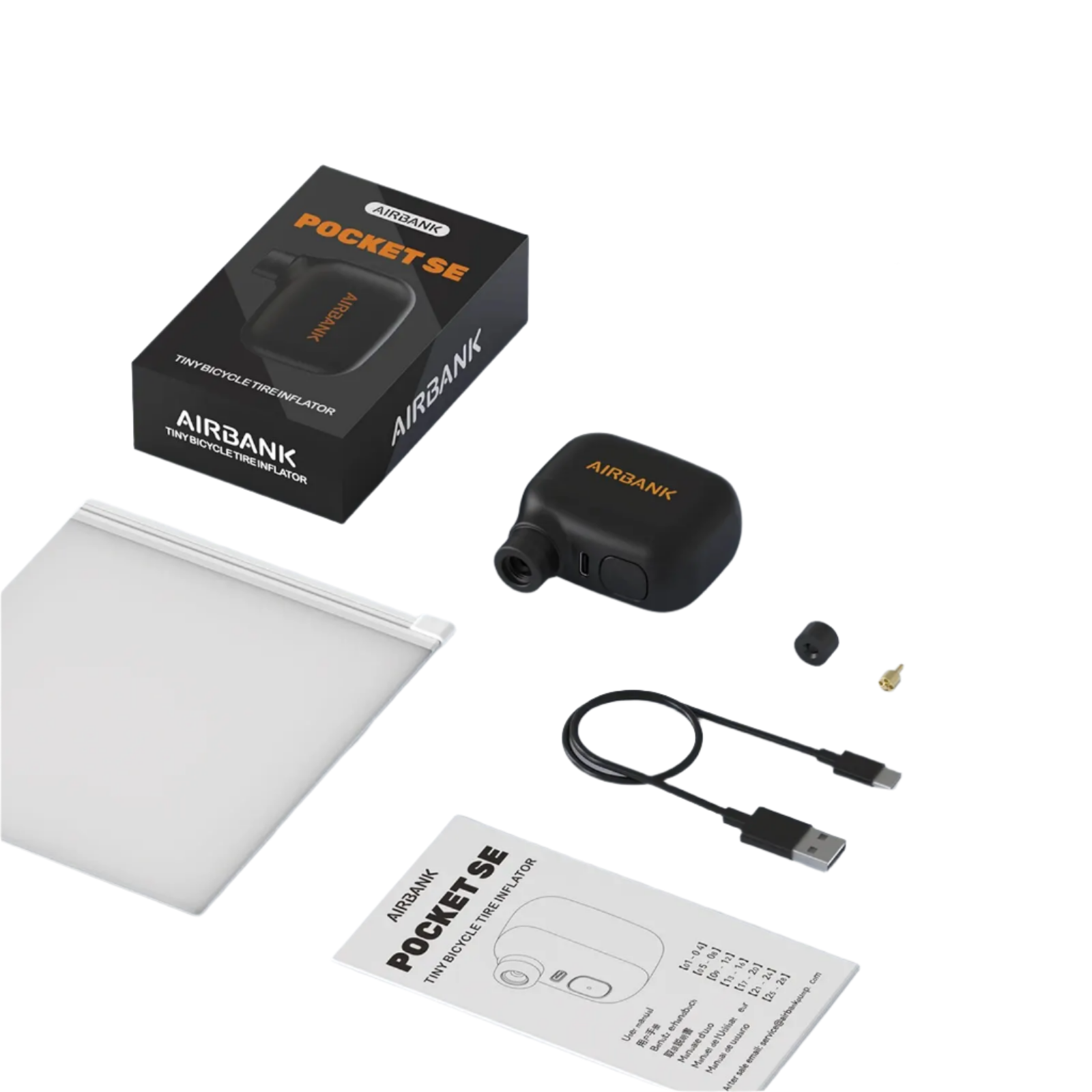 NNEOBA AS100 Mini Electric Bicycle Pump 100PSI Rechargeable Air Inflator Black-0